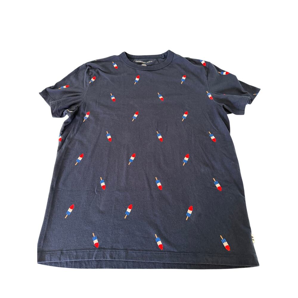 American Eagle Navy Blue Popsicle Bomb Pop Patriotic Tee Shirt Men’s Size Medium